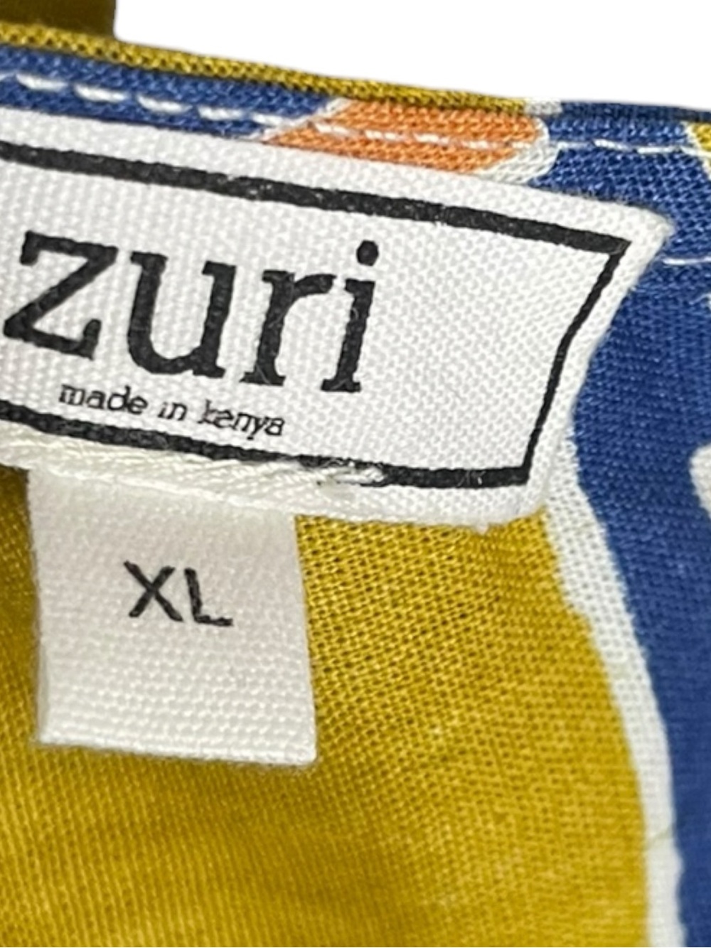 Zuri Kenya Zip Zap Zop Tank Top Yellow Orange Blue XL Cotton Button Reversible - Picture 5 of 11